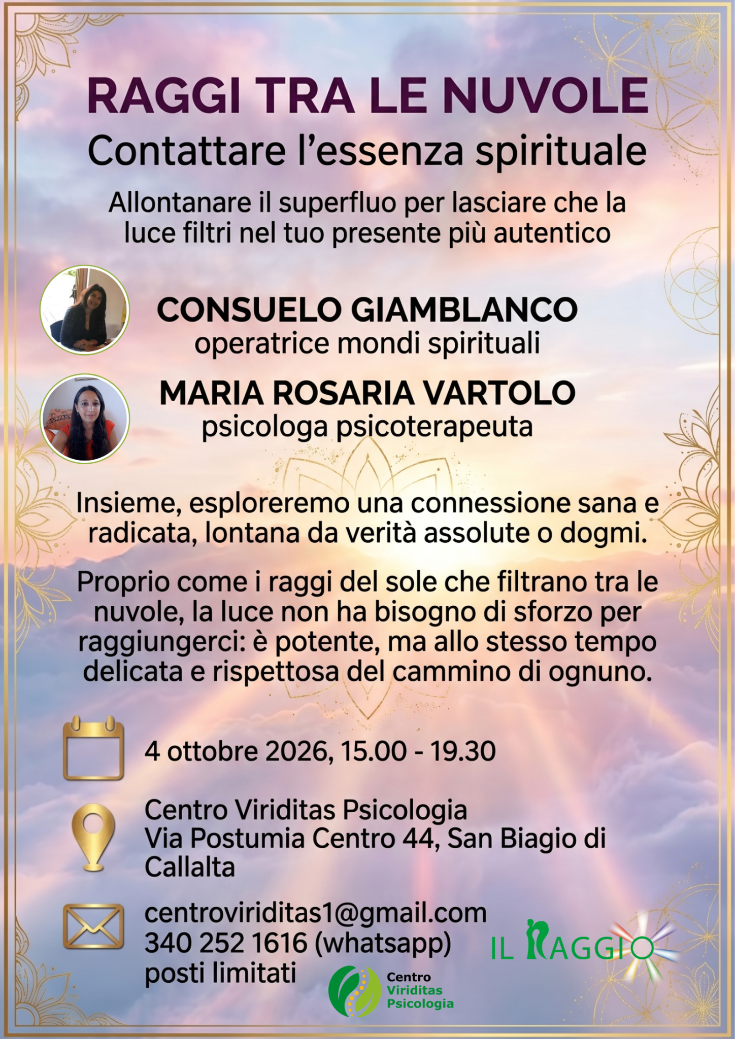 Locandina di Raggi tra le nuvole — 4 ottobre 2026